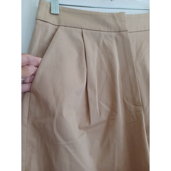 Anthropologie Exquise NWT high rise rolled hem pleated chino pants S minimalist - Picture 4 of 15